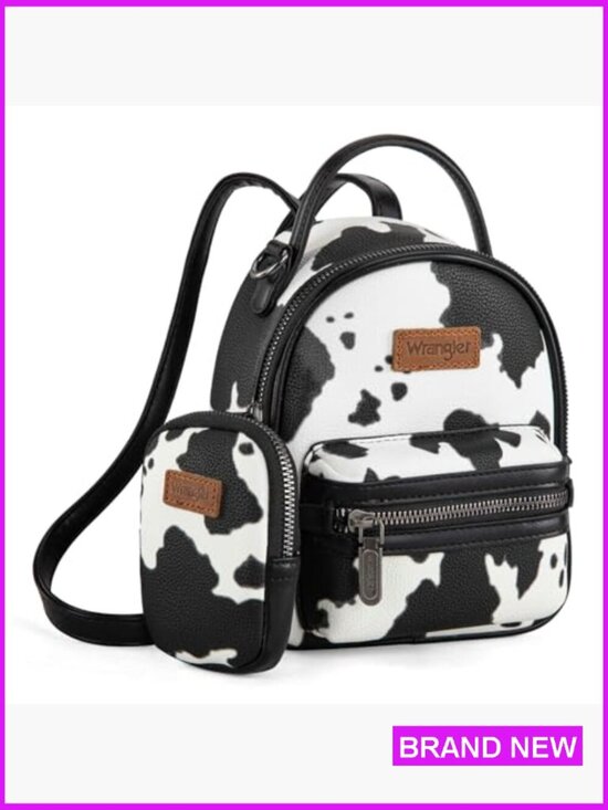 Mini Backpack Purse Vegan Leather Western Cow Print Y2K Cute main image 5